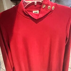 Anne Klein Red Top with Gold Buttons